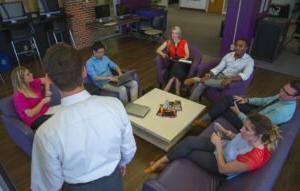 Graduate students listen to an instructor at Hardin-Simmons.